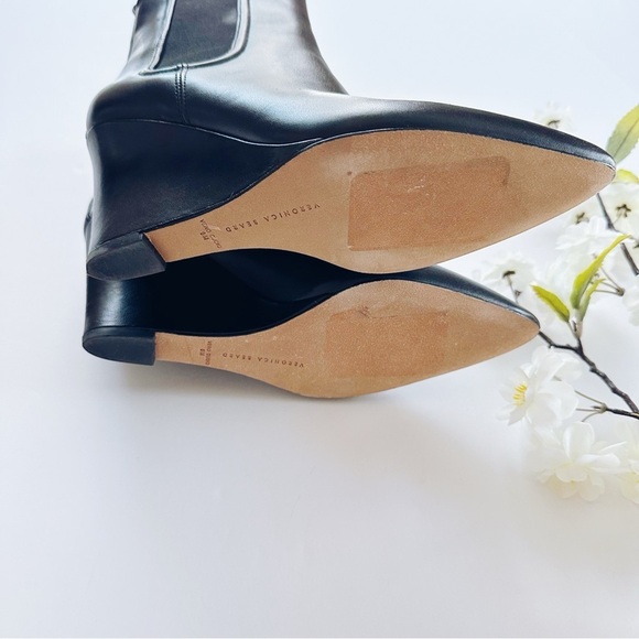 Veronica Beard Iluska Wedge Boots Black Designer - Picture 7 of 9